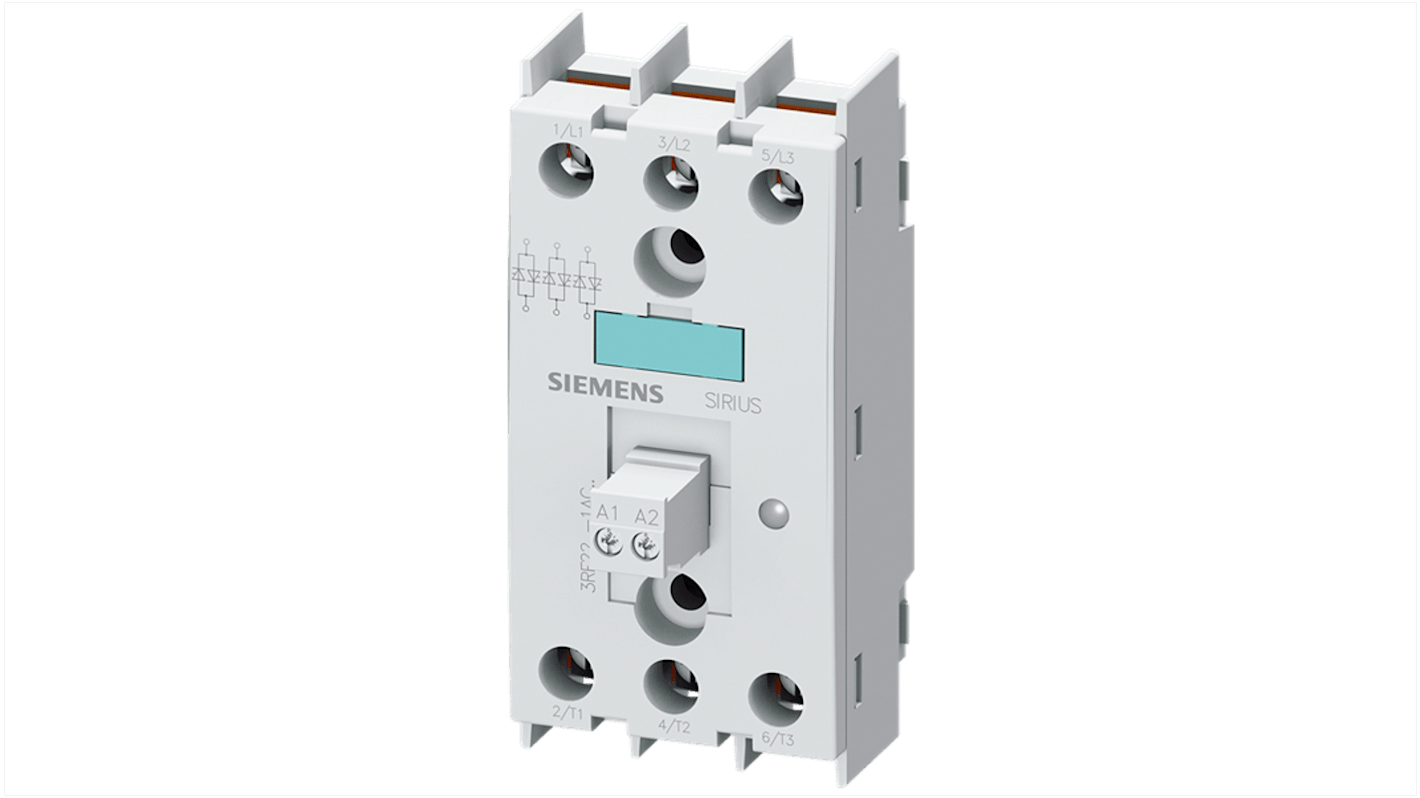 Siemens 3RF2 Series Solid State Relay, 30 A Load, Chassis Mount, 600 V ac Load, 121 V ac Control