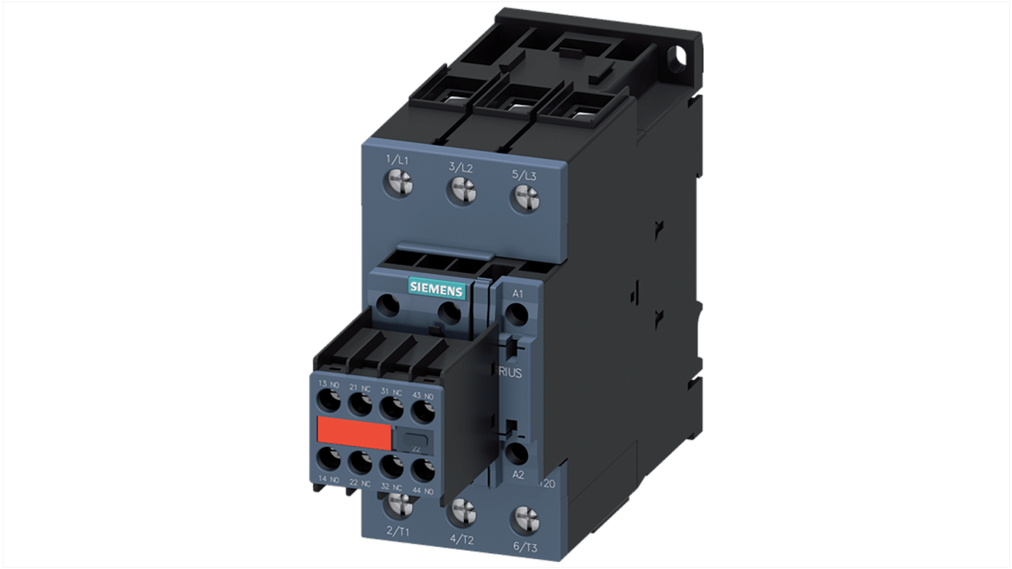 Siemens Contactor Terminal Block, 4 Contact, 2NC + 2NO, DIN Rail Mount, SIRIUS 3RT2