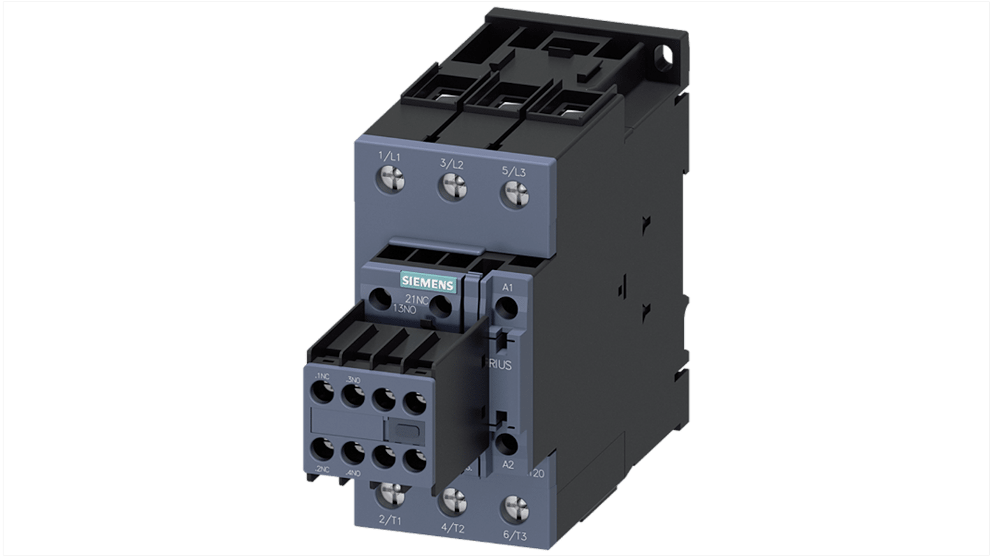 Siemens Contactor Terminal Block, 4 Contact, 2NC + 2NO, DIN Rail Mount, SIRIUS 3RT2