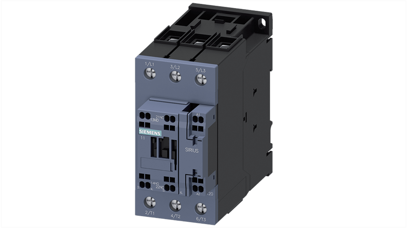 Siemens Contactor Terminal Block, 2 Contact, 1NC + 1NO, DIN Rail Mount, SIRIUS 3RT2