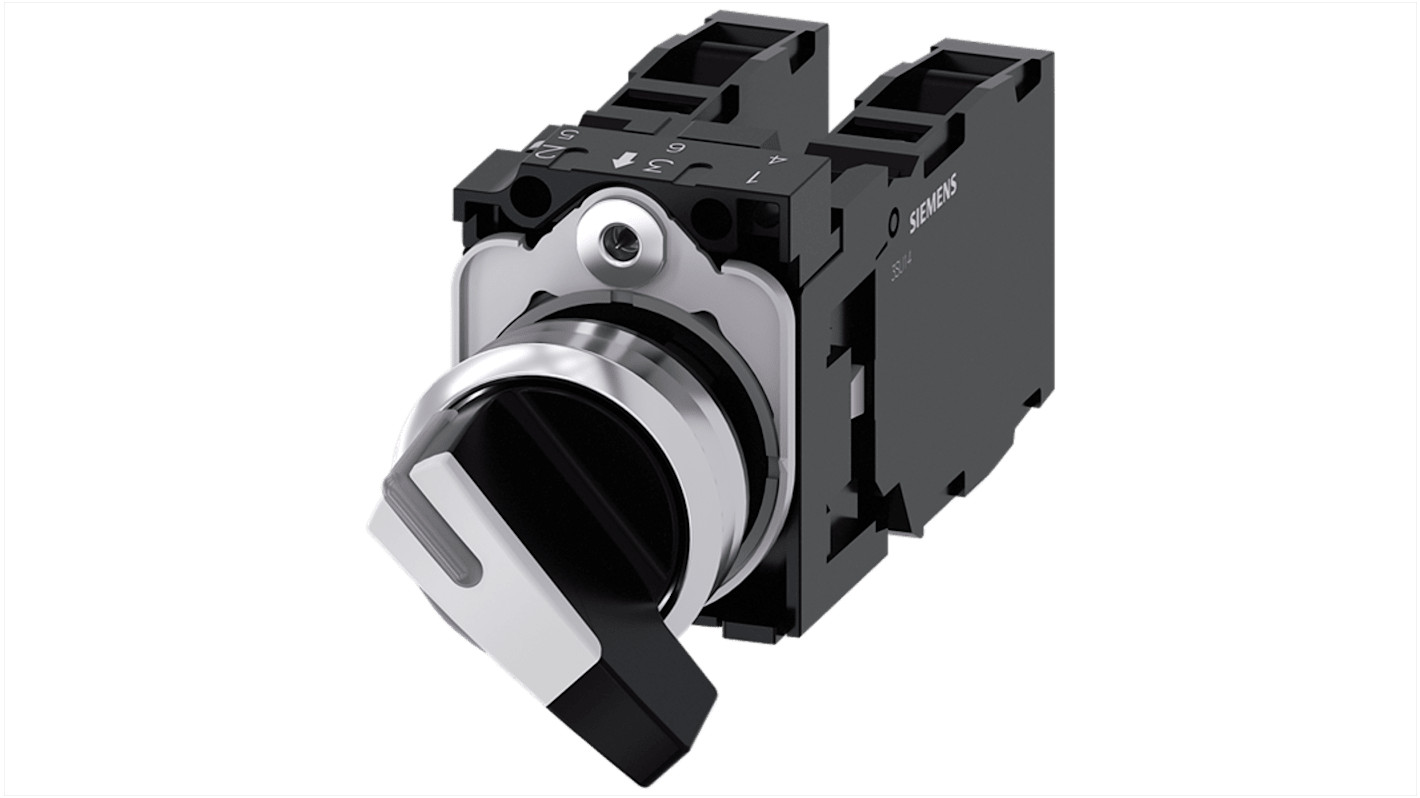 Siemens Latching Toggle Switch - (1NO) 32.3mm Cutout Diameter 3 Positions