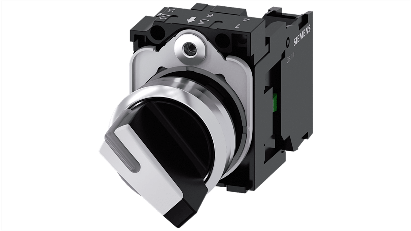 Siemens Latching Toggle Switch - (1NO) 32.3mm Cutout Diameter 2 Positions
