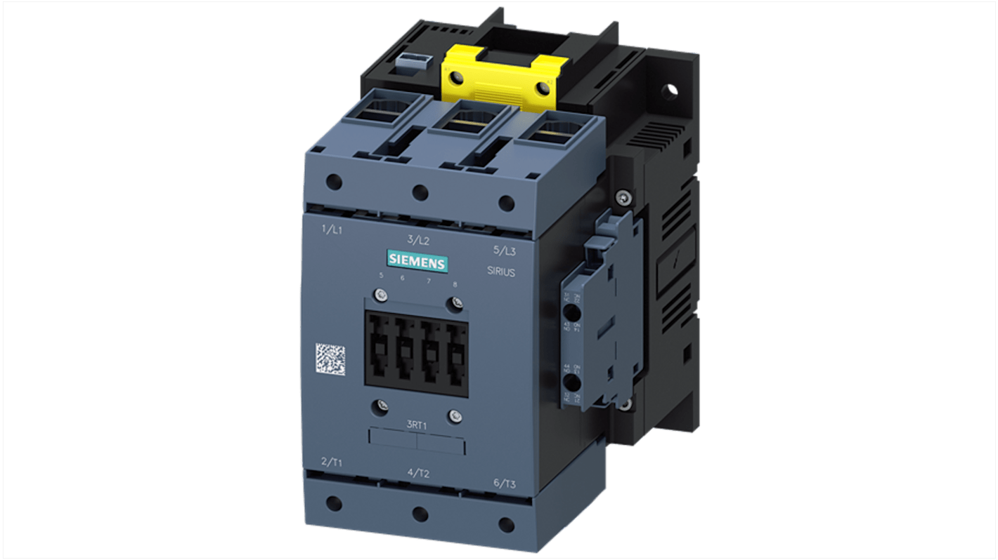 Stycznik 277 V Siemens styki: 3 55 kW 160 A 2NO/2NC 3RT1054-1SP36