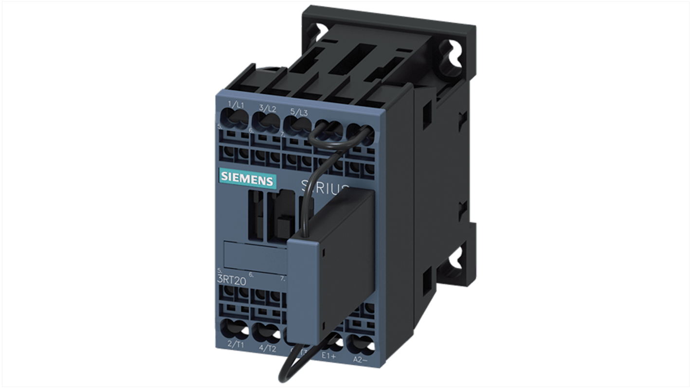 Siemens SIRIUS 3RT2 Contactor, 110 V dc Coil, 3-Pole, 22 A, 5.5 kW, 1NC, 690 V