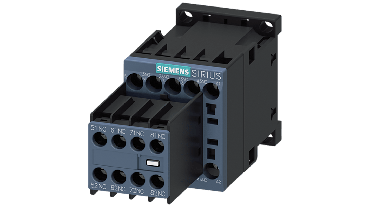 Siemens 3RH2 Contactor Relay 4NC + 4NO, 10 A Contact Rating, 110 V ac, SIRIUS