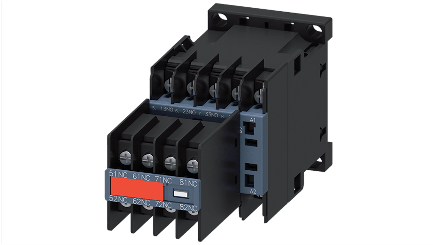 Siemens 3RH2 Contactor Relay 4NC + 4NO, 10 A Contact Rating, 208 V ac, SIRIUS