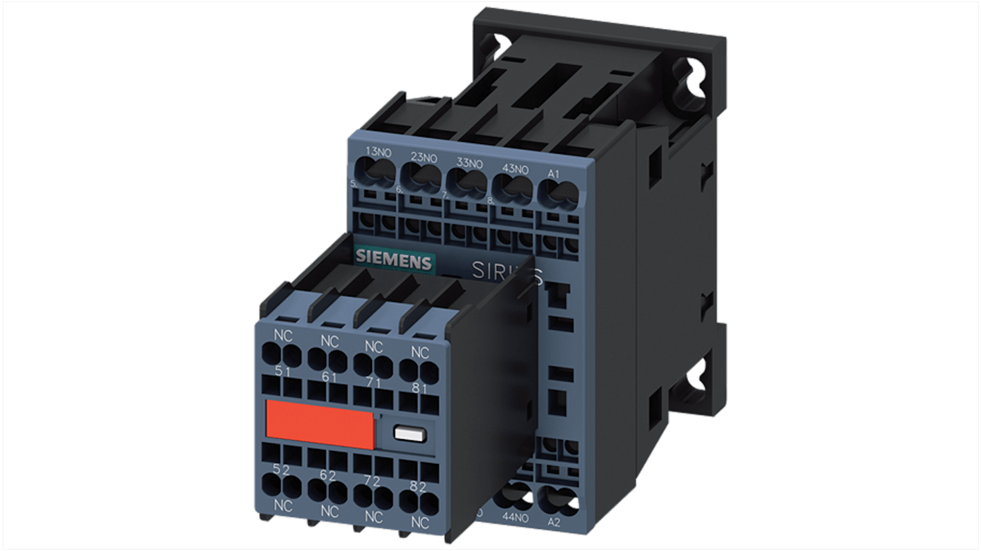 Siemens 3RH2 Contactor Relay 4NC + 4NO, 10 A Contact Rating, 60 V dc, SIRIUS