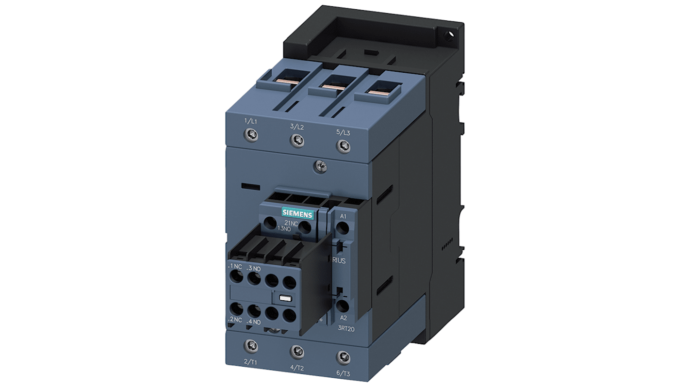 Stycznik 110 V Siemens styki: 3 37 kW 80 A 2 NO + 2 NC 3RT2045-1AG24
