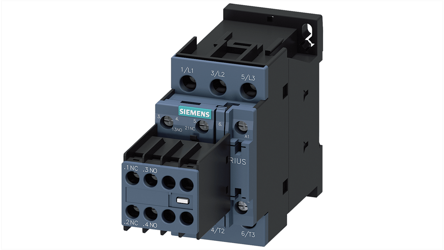 Stycznik 220 V Siemens styki: 3 18,5 kW 38 A 2 NO + 2 NC 3RT2028-1AN24