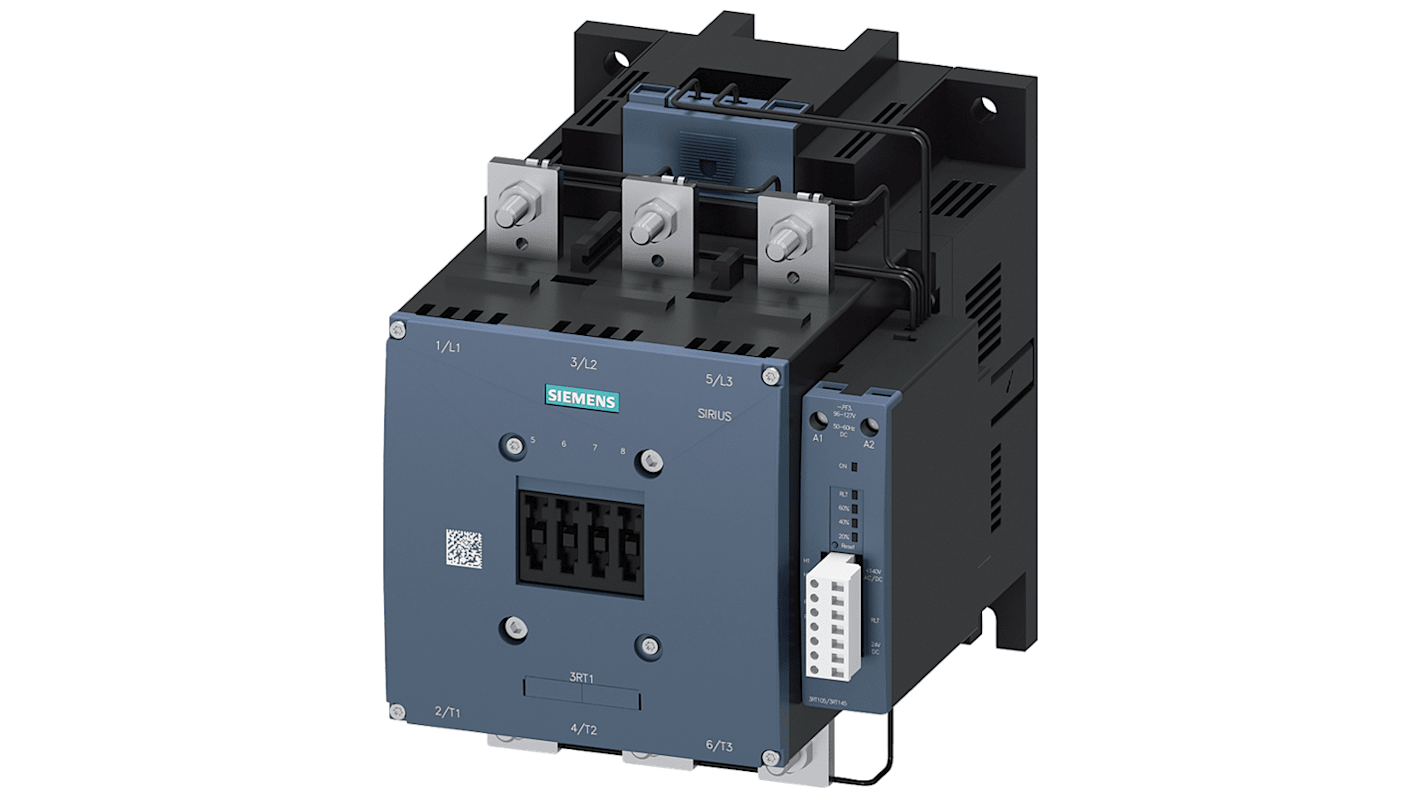 Stycznik 96 → 127 V Siemens styki: 3 250 kW 500 A 1 NO + 1 NC 3RT1076-6PF35