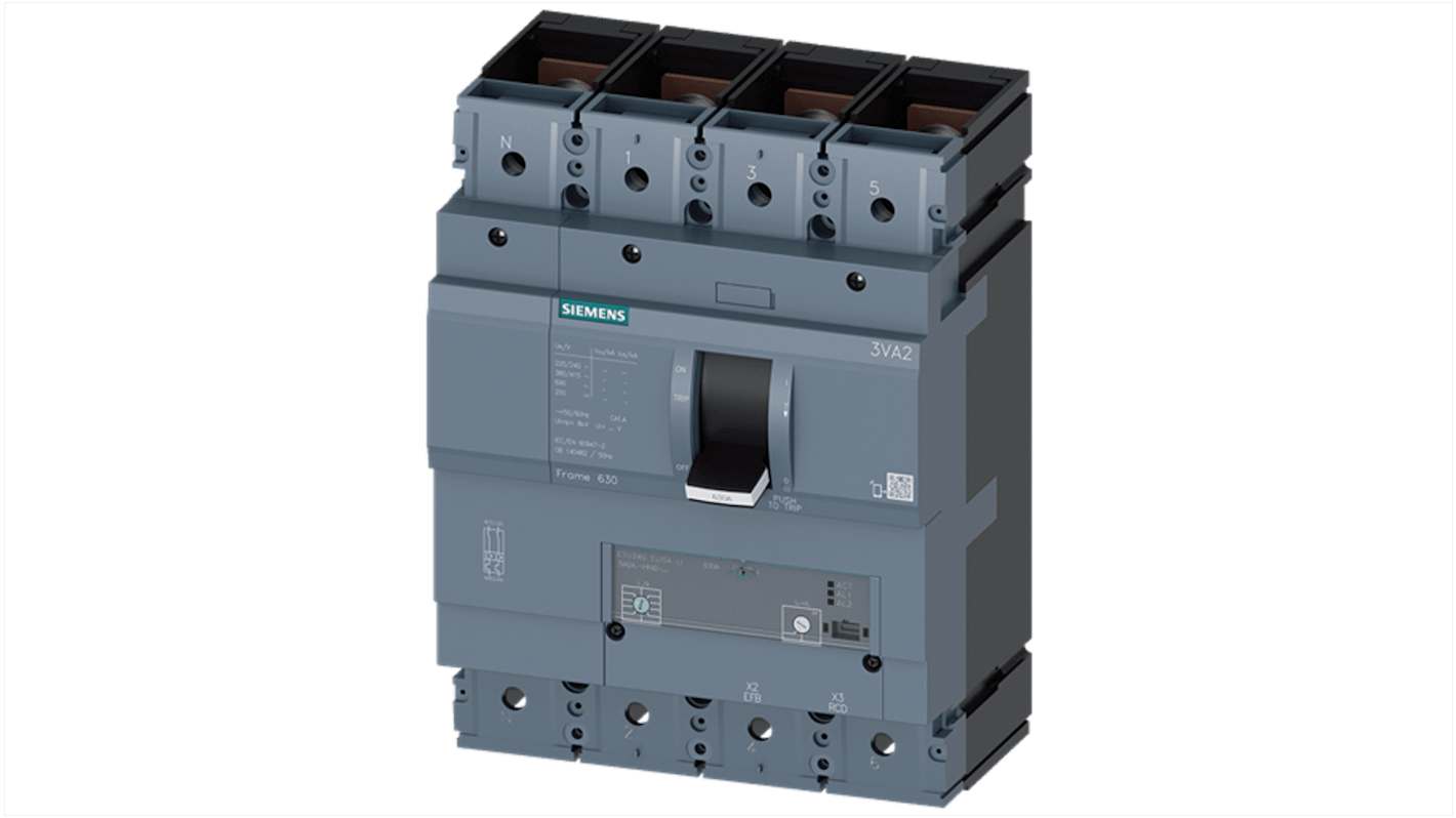 Siemens SENTRON Electronic Circuit Breaker 500A 3VA2, 4 channels