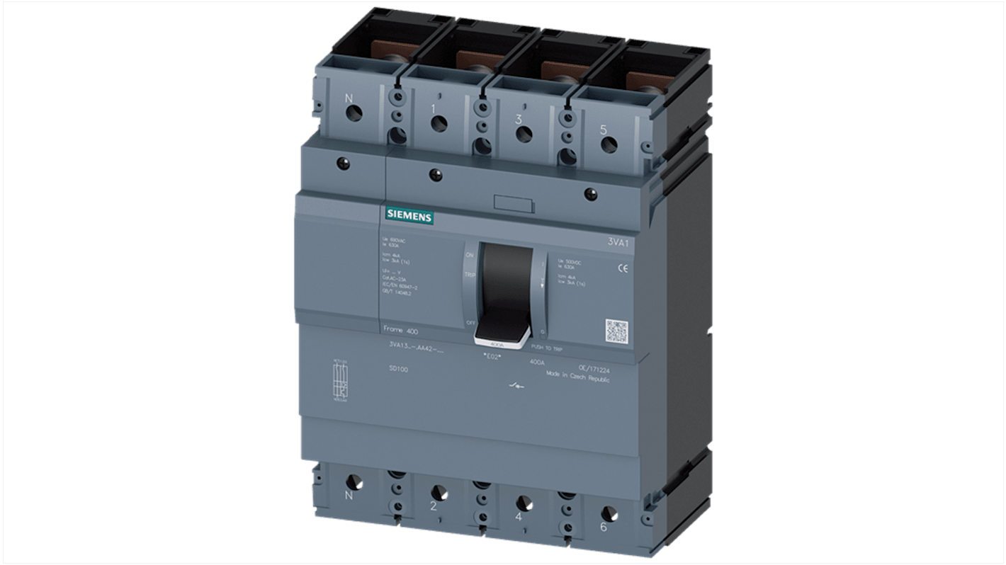 Siemens Switch Disconnector, 4 Pole, 400A Max Current, 400A Fuse Current