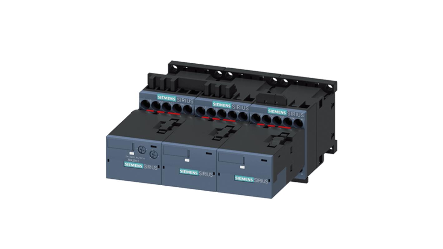 Siemens SIRIUS 3RA24 Contactor, 24 V ac Coil, 3-Pole, 16 A, 7.5 kW, 3NO, 690 V