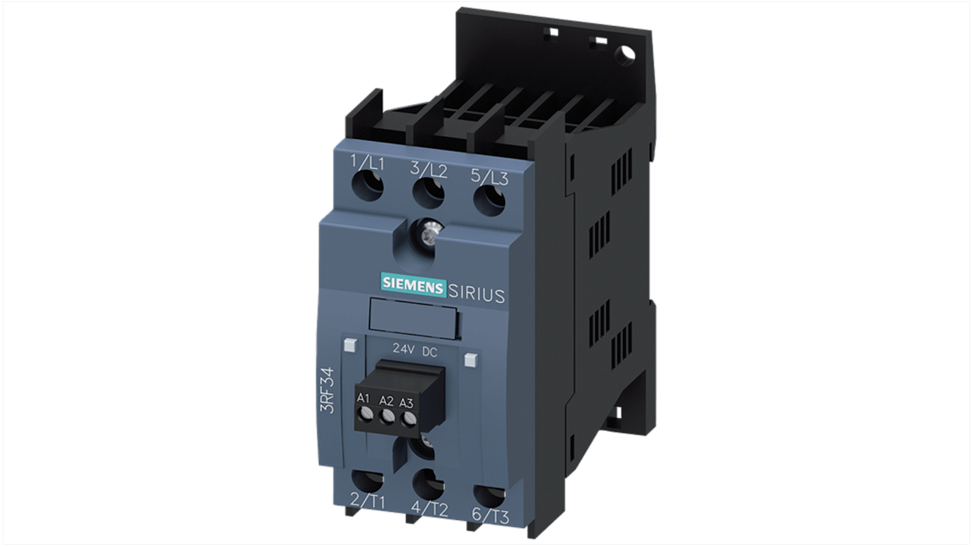 Contattore Siemens, serie 3RF34, 3 poli, 2NA, 5,4 A, bobina 24 V CC