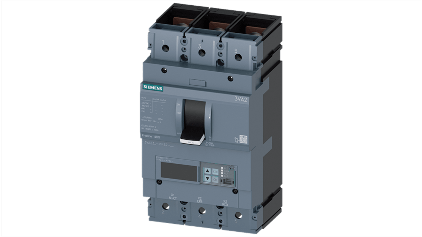 Siemens SENTRON Electronic Circuit Breaker 400A 3VA, 3 channels