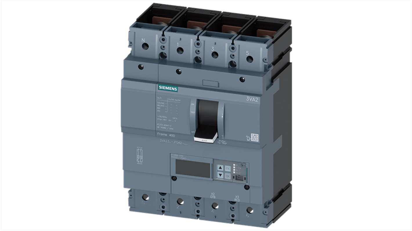 Siemens SENTRON Electronic Circuit Breaker 400A 3VA, 4 channels