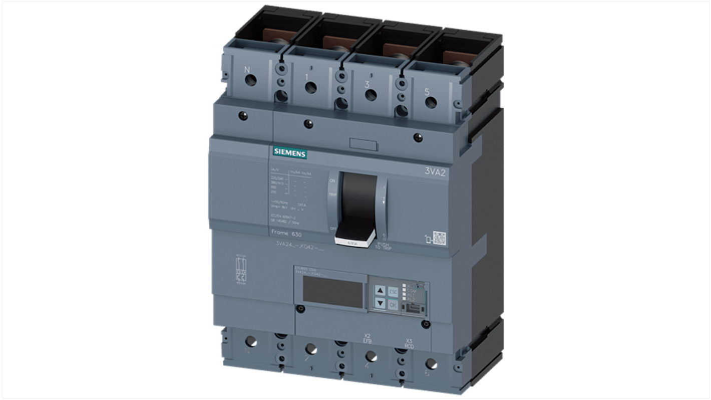 Siemens SENTRON Electronic Circuit Breaker 500A 3VA, 4 channels