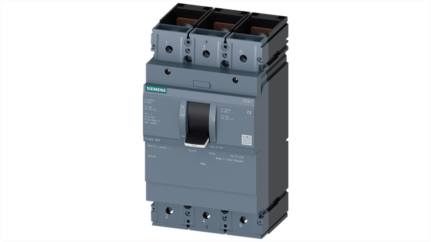 Siemens Switch Disconnector, 3 Pole, 400A Max Current, 400A Fuse Current