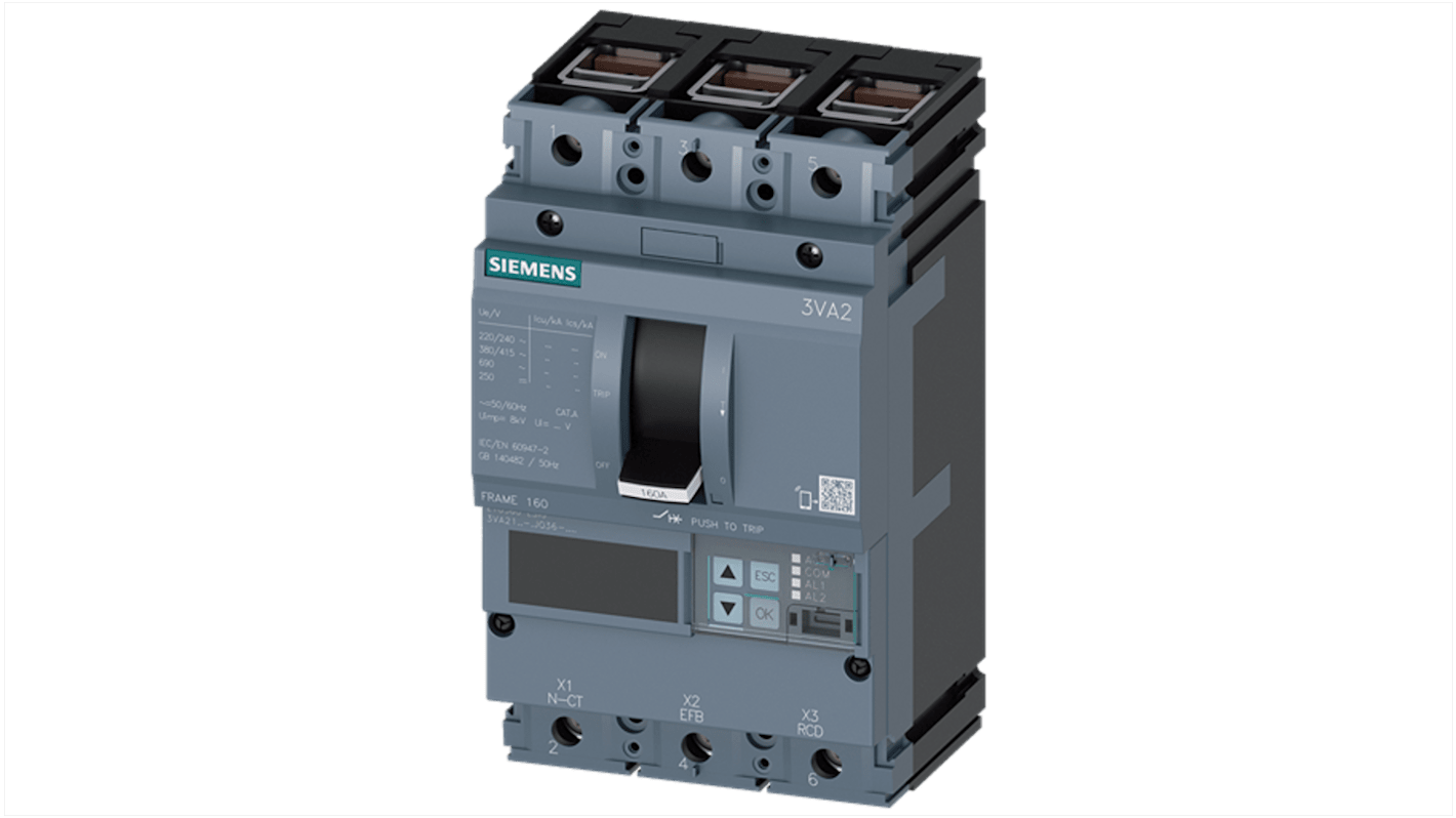 Siemens SENTRON Electronic Circuit Breaker 100A 3VA2, 3 channels