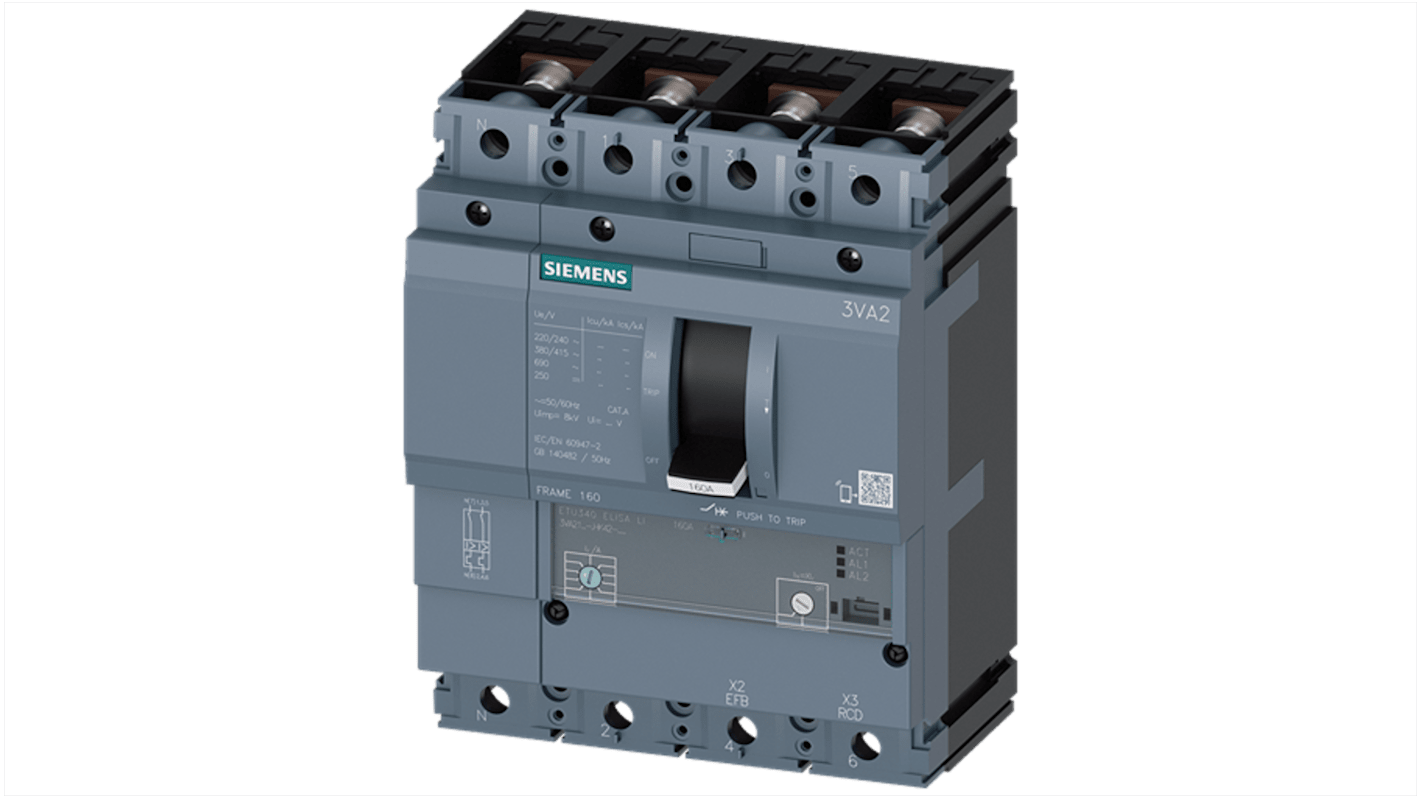 Siemens SENTRON Electronic Circuit Breaker 25A 3VA2, 4 channels