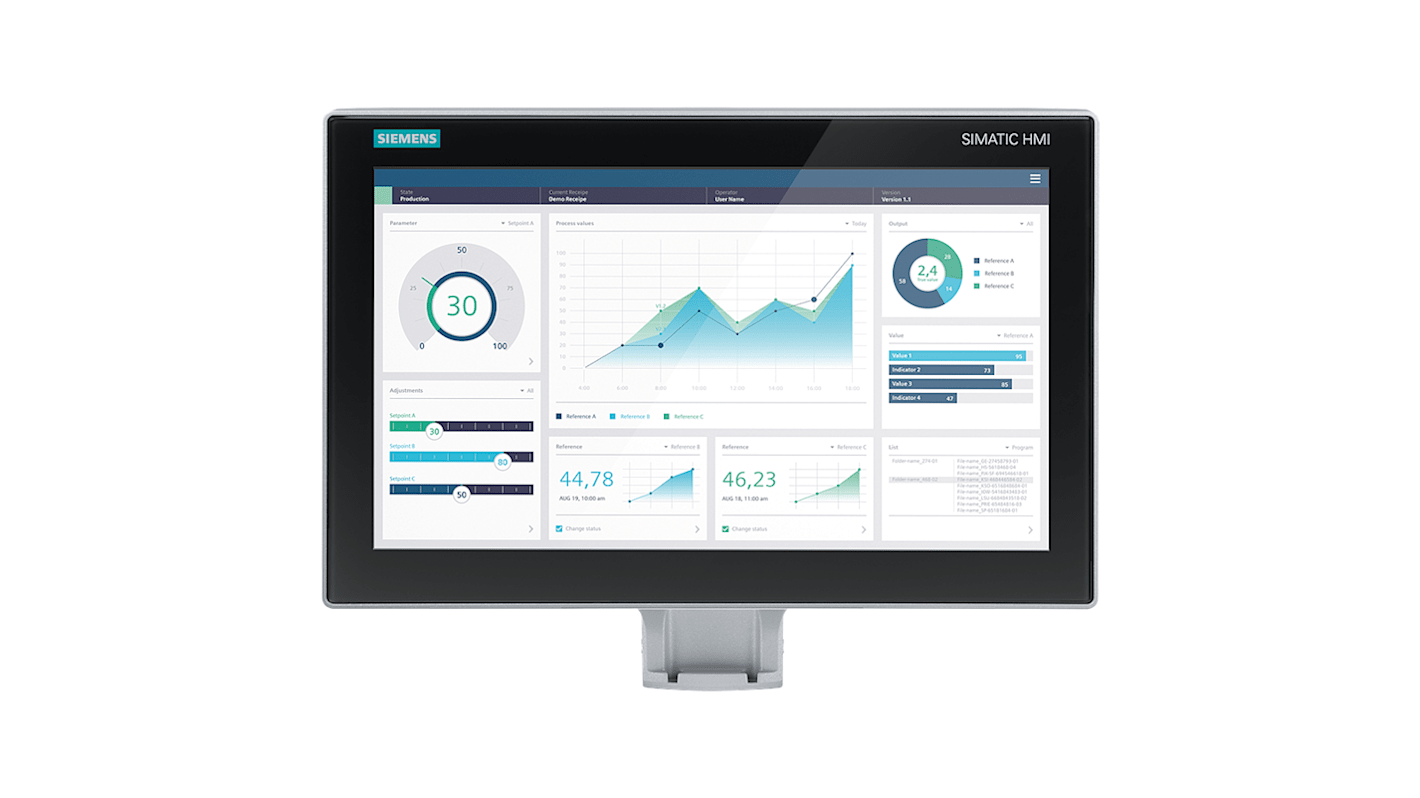Siemens 6AV2128 Series MTP1200 Unified Comfort Control Unit - 15.6 In, TFT Display, 1366 x 768