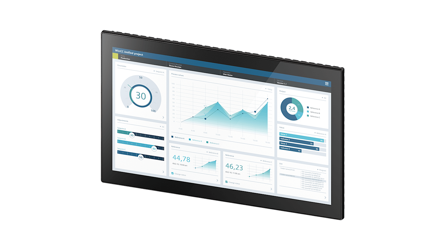 Unidad de control Siemens 6AV2128 MTP2200 Unified Comfort de 21,5 In, TFT, 1920 x 1080