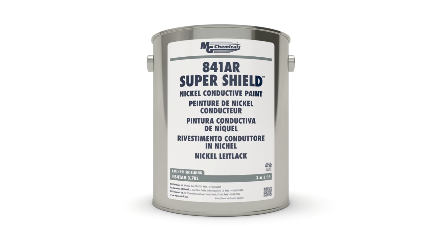 Rivestimento protettivo Nichel MG Chemicals, Lattina da 3,6 L, in Scaglia di nichel altamente conduttiva, Vernice