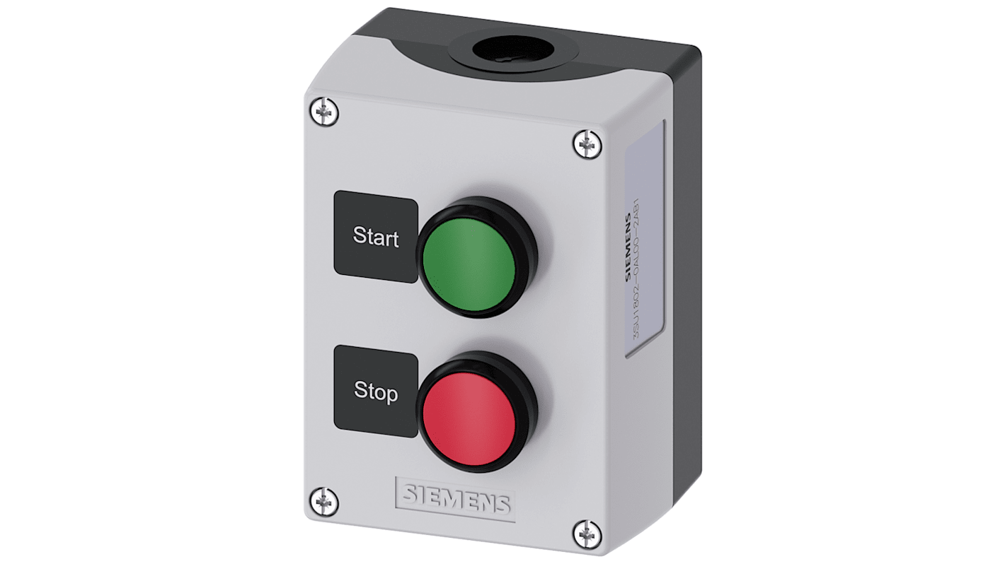 Contenitore stazione di controllo Siemens, 2 fori, Ø 22mm