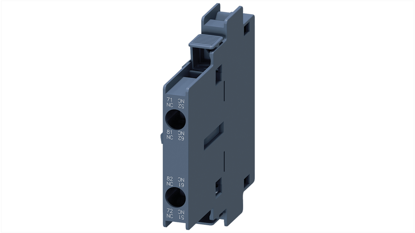 Siemens Auxiliary Contact, 2 Contact, 2NC, Snap On Mounting, SIRIUS 3RH