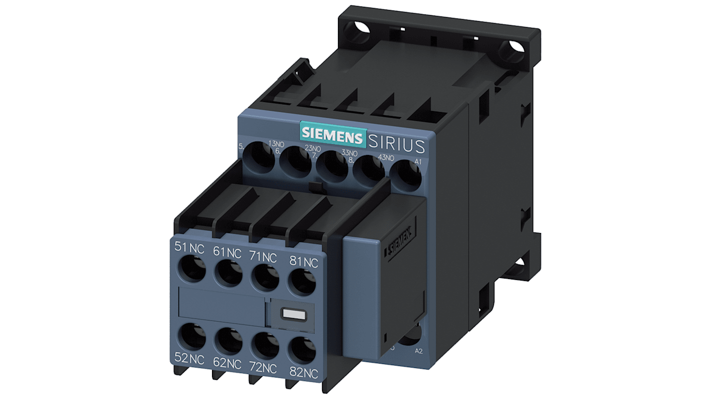 Siemens 3RH Contactor 4 NC, 4 NO, 10 A Contact Rating, 37 W, 690 V, SIRIUS