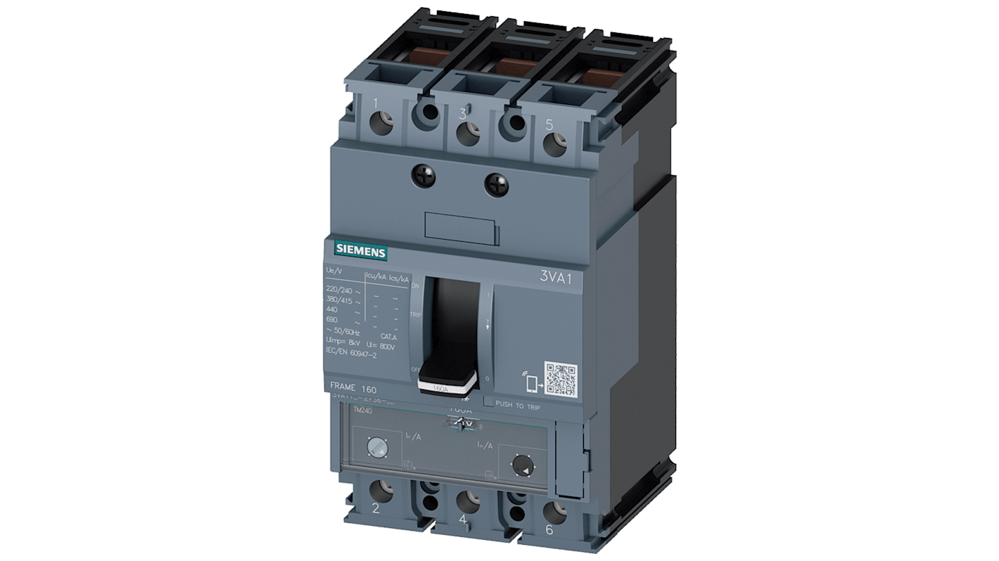 Siemens, SENTRON MCCB Molded Case Circuit Breaker 3P 40A, Breaking Capacity 7 kA