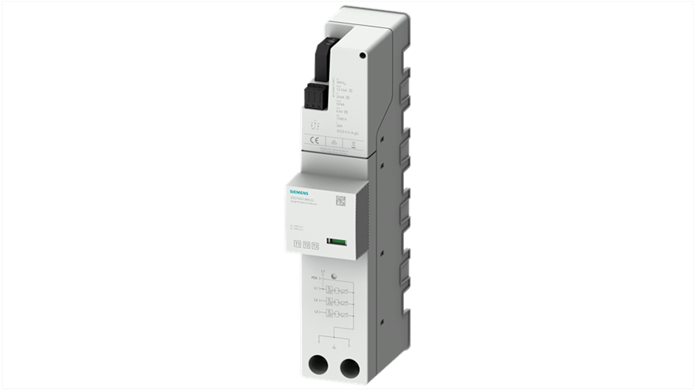 Siemens, 5SD Surge Protection Device 300 V Maximum Voltage Rating 50kA Maximum Surge Current Surge Protection Device