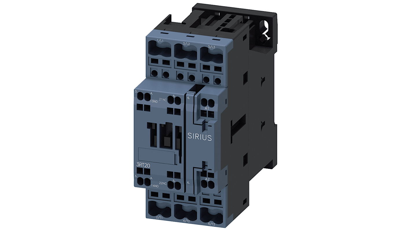 Stycznik 220 →240 V Siemens styki: 3 18,5 kW 38 A 1 NO + 1 NC 3RT2028-2AP60