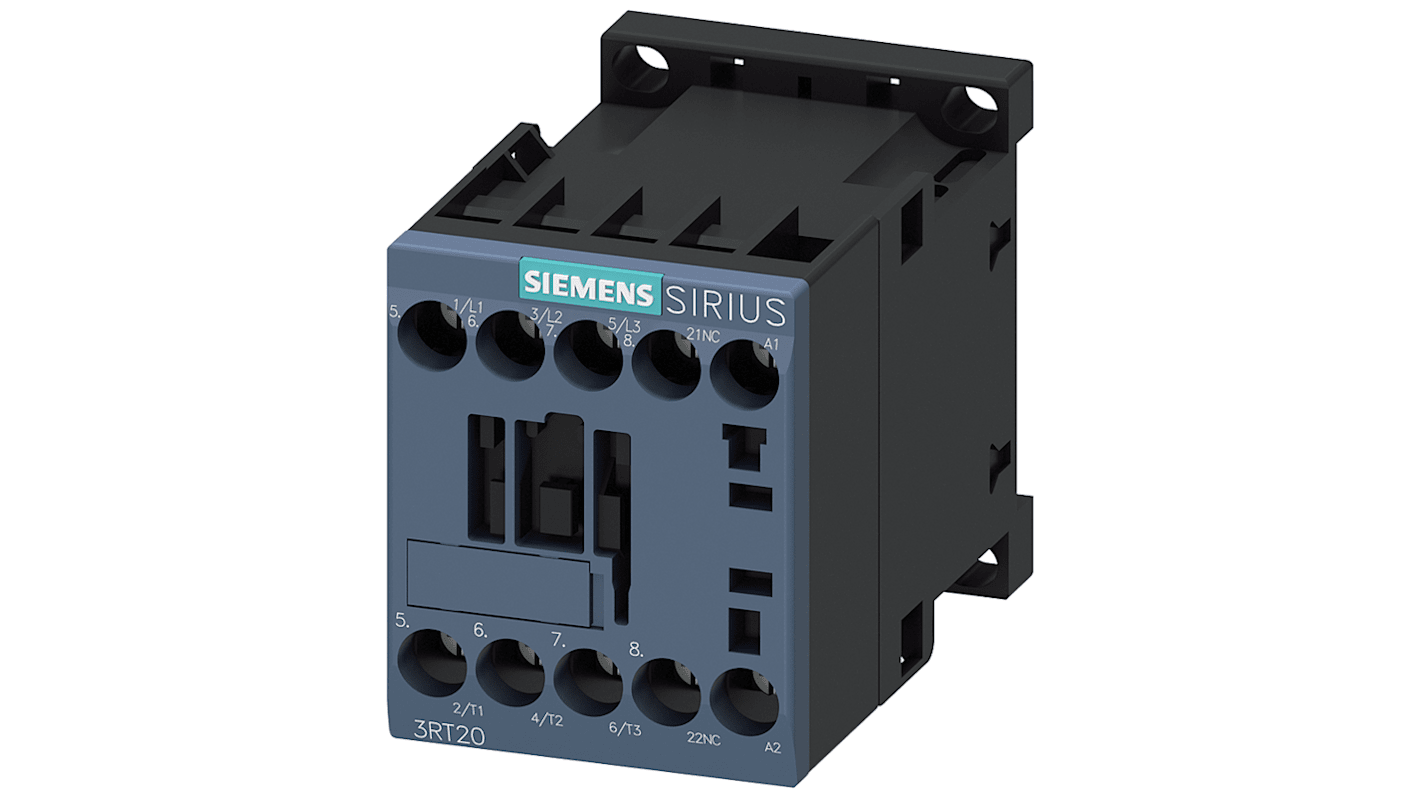Siemens védőkapcsoló, tekercs: 100 → 110 V, 3 pólusú, 7 A, 1 NC