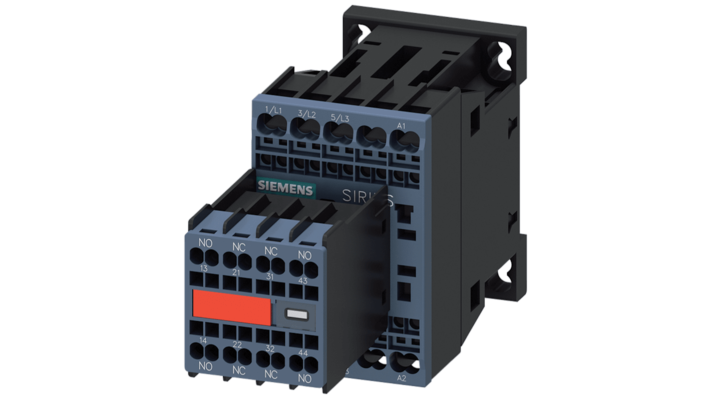 Stycznik 110 → 120 V Siemens styki: 3 4 kW 9 A 2 NO + 2 NC 3RT2016-2AK64-3MA0