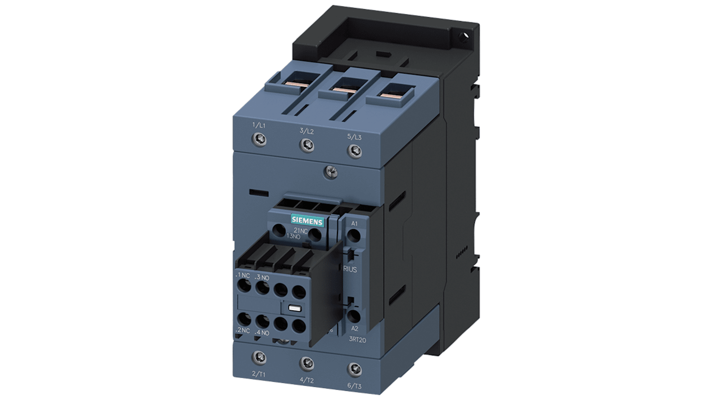 Stycznik 24 V Siemens styki: 3 45 kW 95 A 2 NO + 2 NC 3RT2046-1AC24