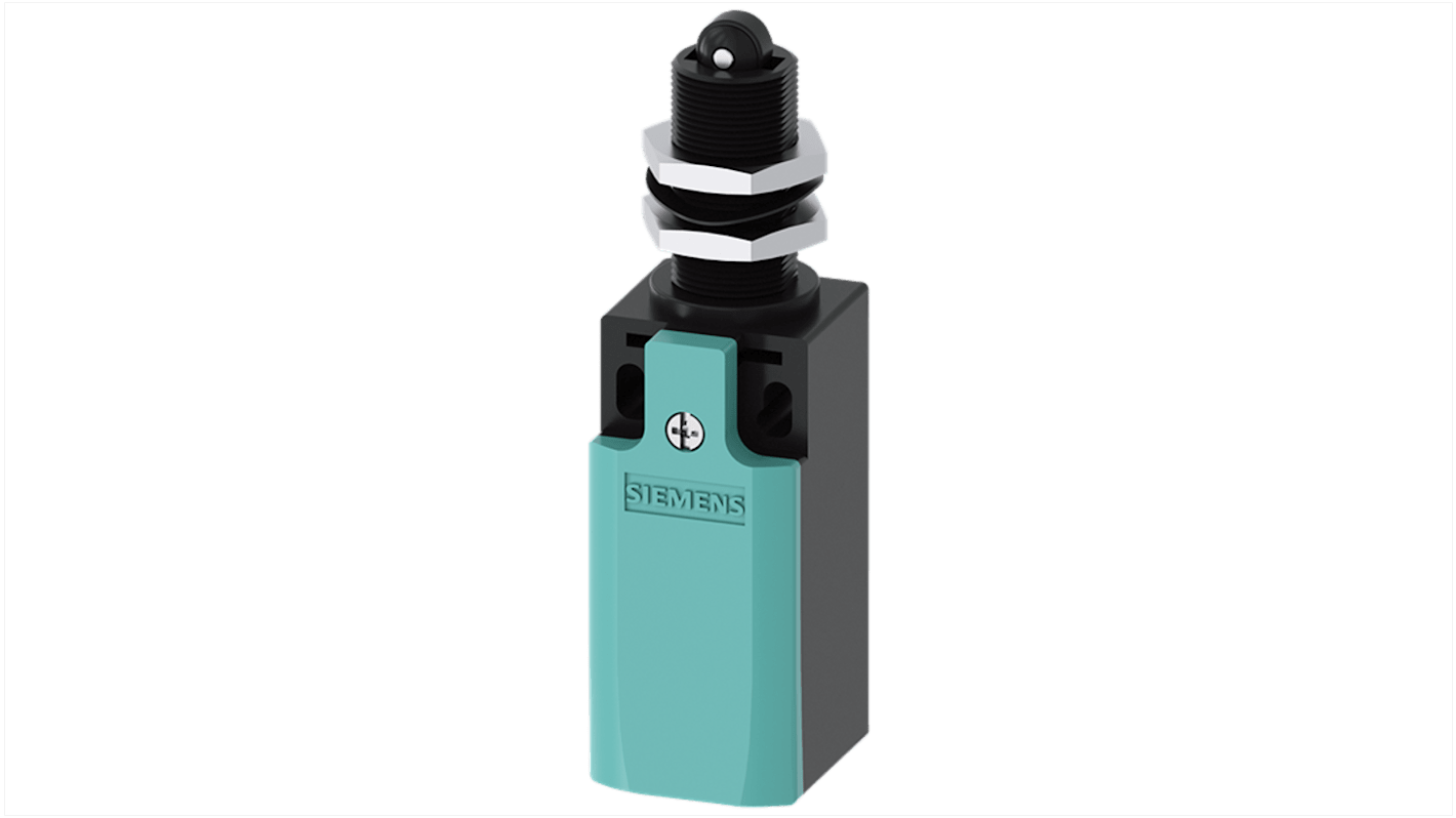 Siemens 3SE Series Roller Plunger Limit Switch, 2NC/1NO, IP66, IP67, Plastic Housing, 400V ac Max, 10A Max