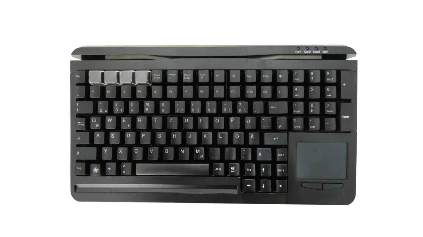 Ceratech KYB500-S109C-GR Wired USB Keyboard, QWERTZ (German), Black