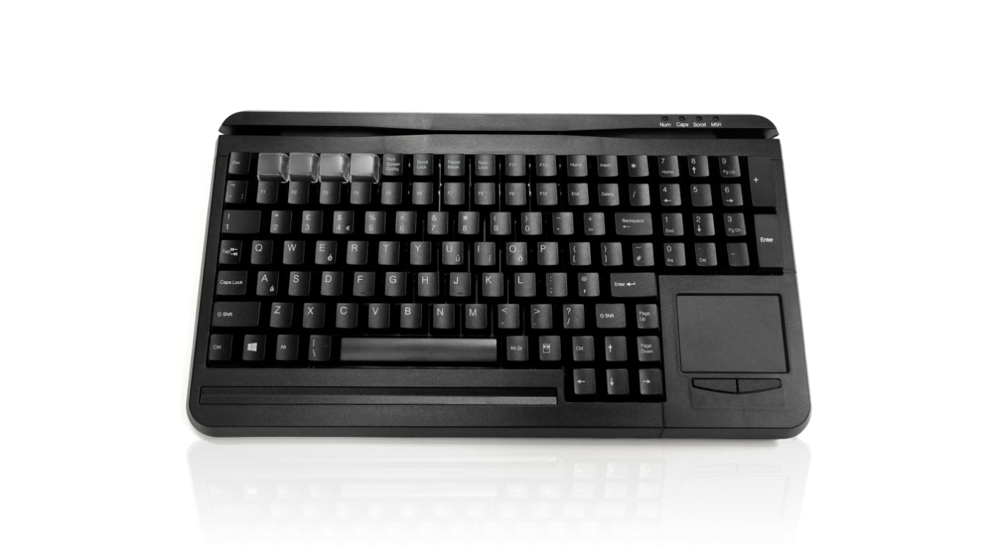 Teclado Ceratech, , Con cable, Negro, PS/2, Compacto, QWERTY