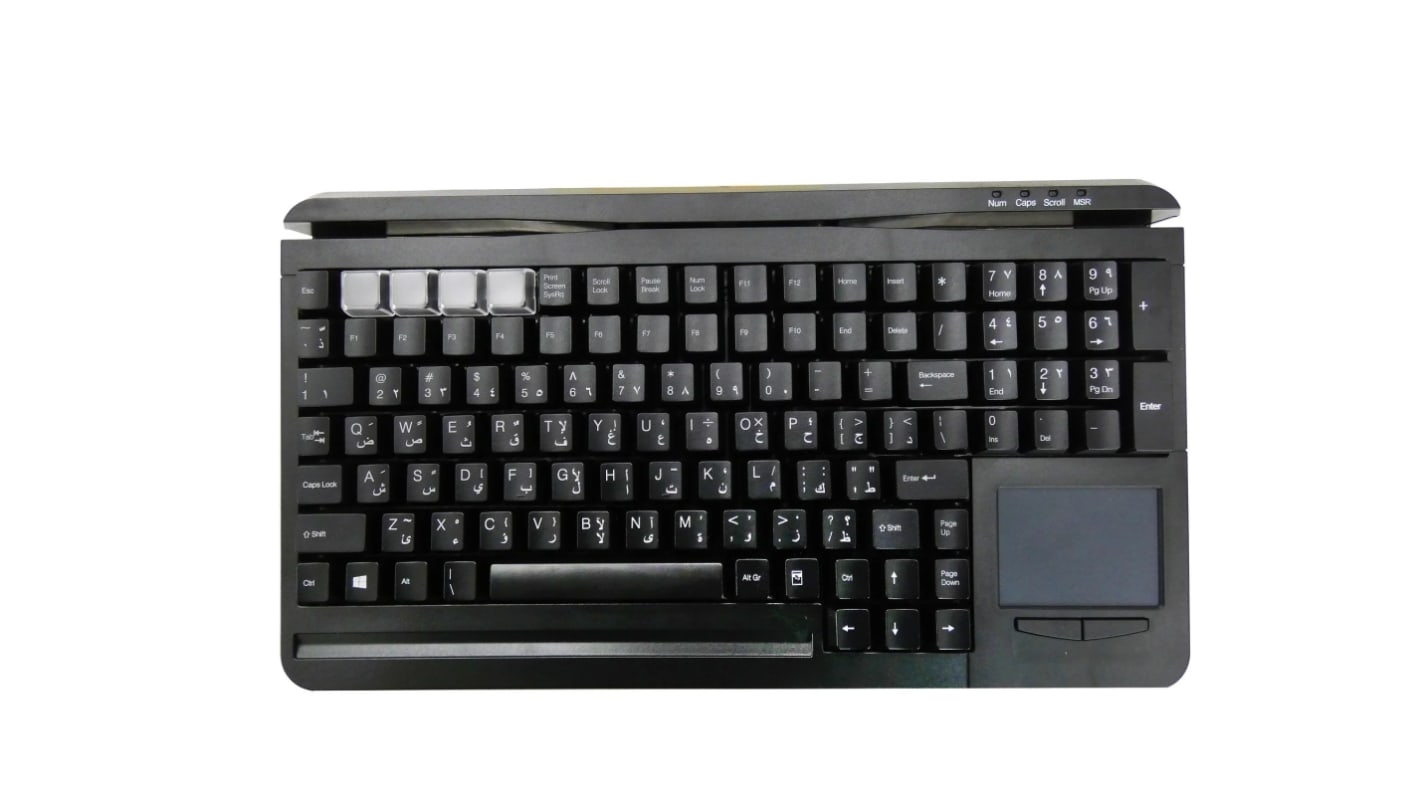 Ceratech KYB500-S109P-AR Wired PS/2 Compact Keyboard, QWERTY (Arabic), Black
