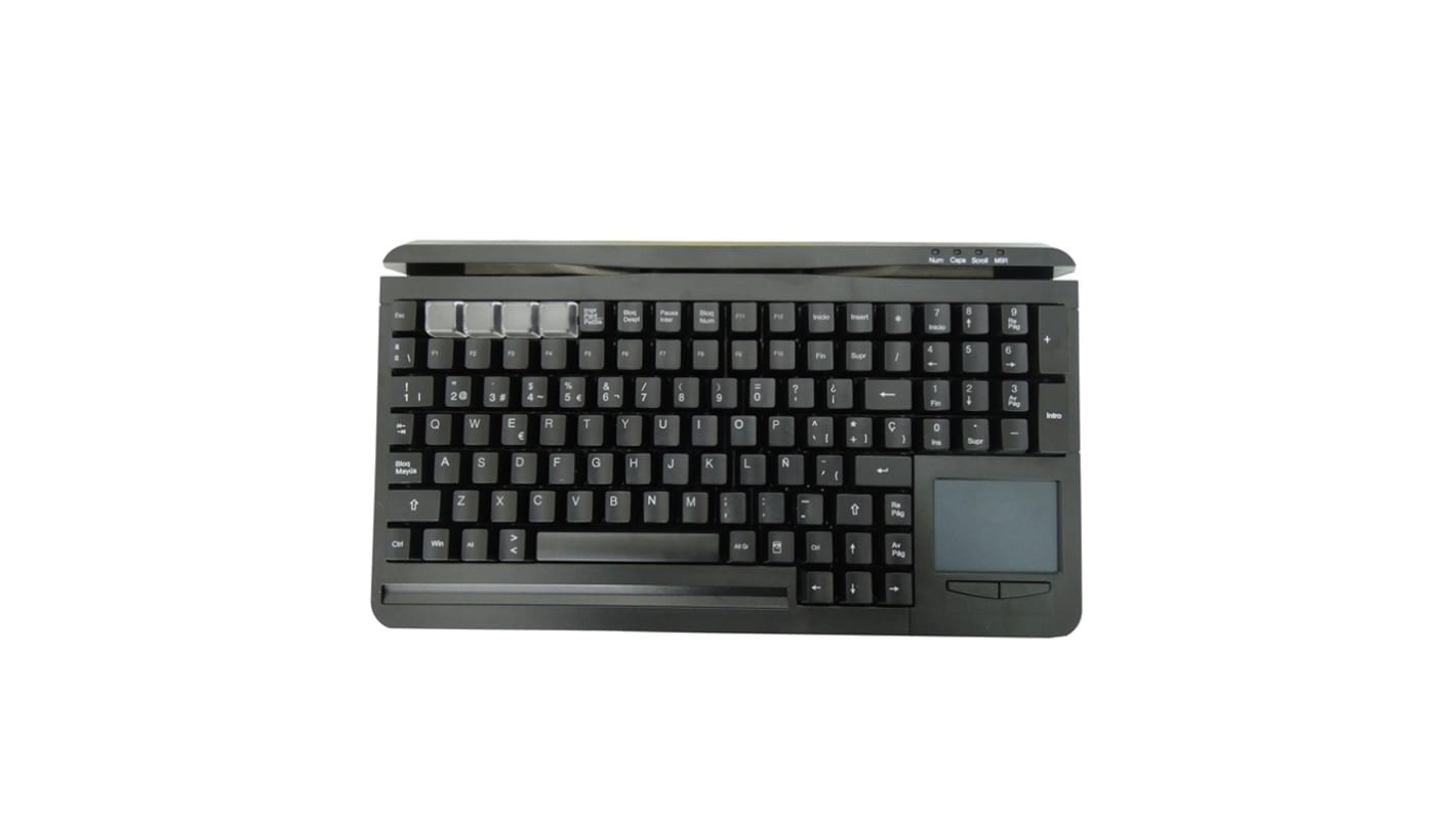 Klawiatura przewodowa, kolor: Czarny, PS/2, QWERTY (Hiszpania), Ceratech