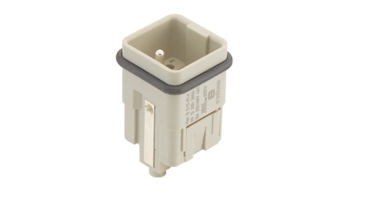 HARTING 紧凑型连接器型DIN连接器公插, 5针, 压接端接, 垂直, Han Q系列