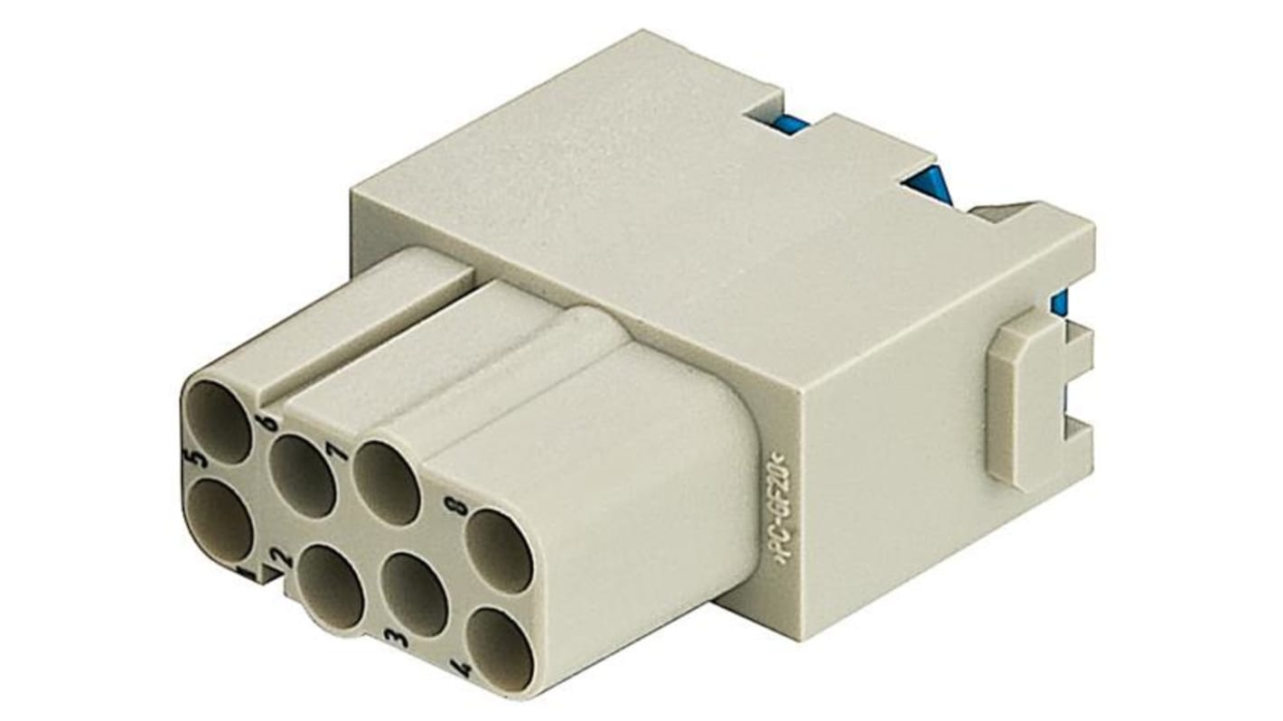 HARTING Quick Lock Module, 8 Way, 16A, Female, Han Modular, 400 V