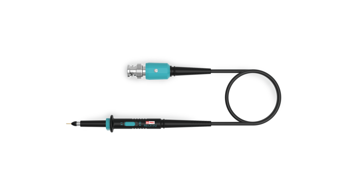 RS PRO RS-LX 312 Oscilloscope Probe, Voltage Type, 150MHz, 1:1 / 10:1, BNC Connector