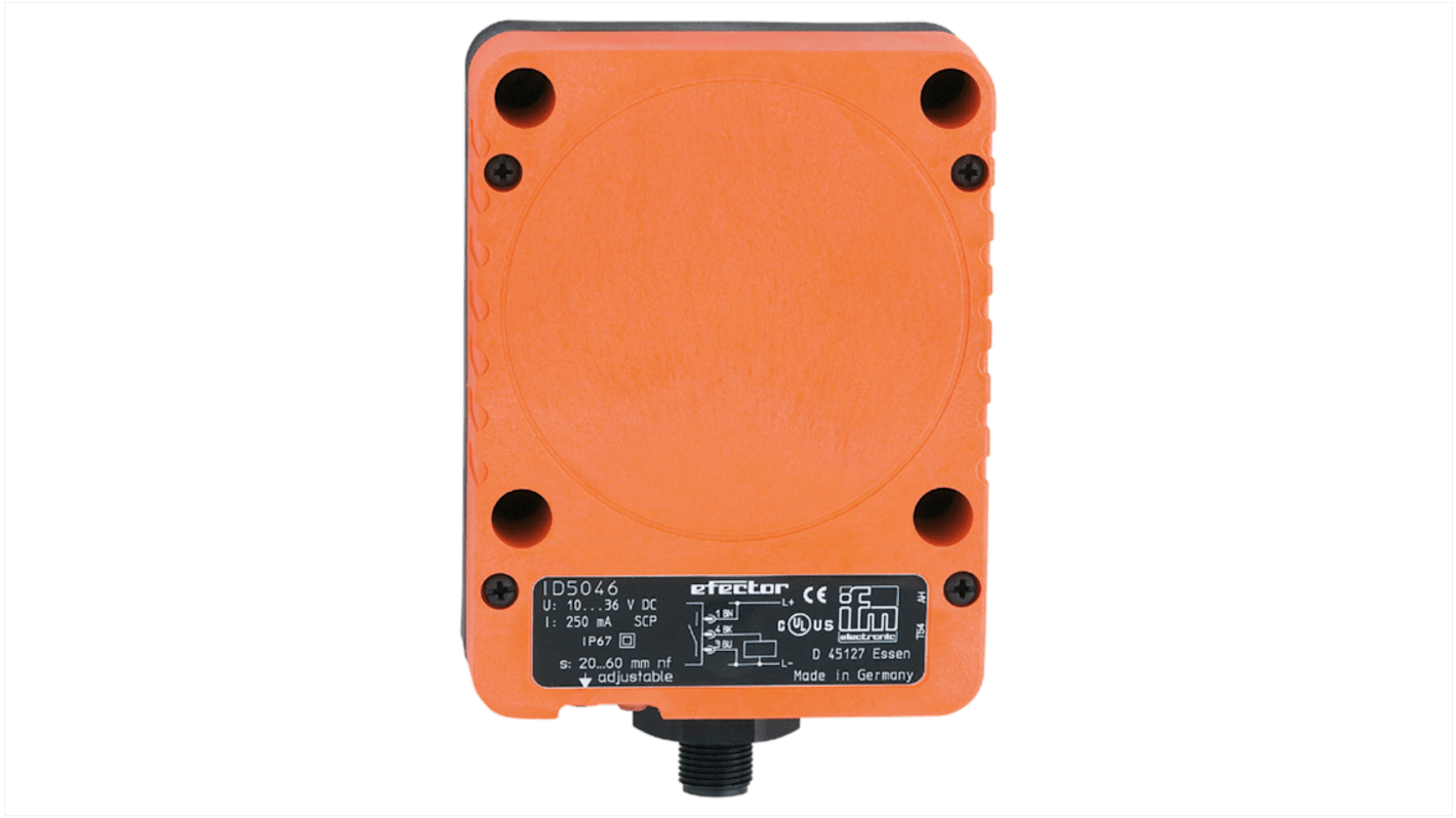 Rs-Online Sensore di prossimità induttivo rettangolare ifm electronic M12 rilevamento 20 → 60 mm 10 → 36 V CC