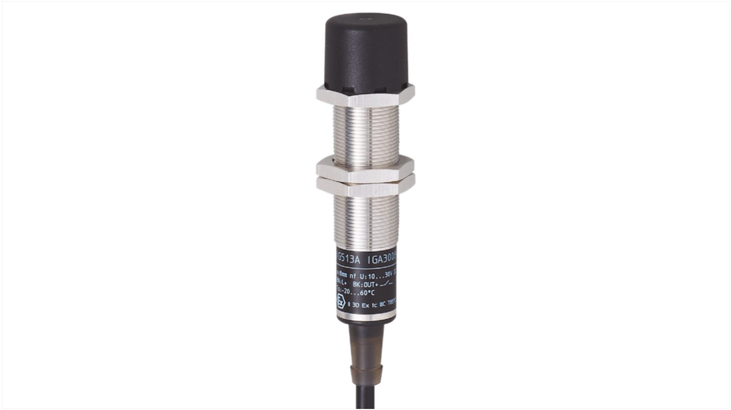 Rs-Online Sensore di prossimità induttivo Cilindro filettato ifm electronic M18 rilevamento 8 mm 10 → 30 V CC