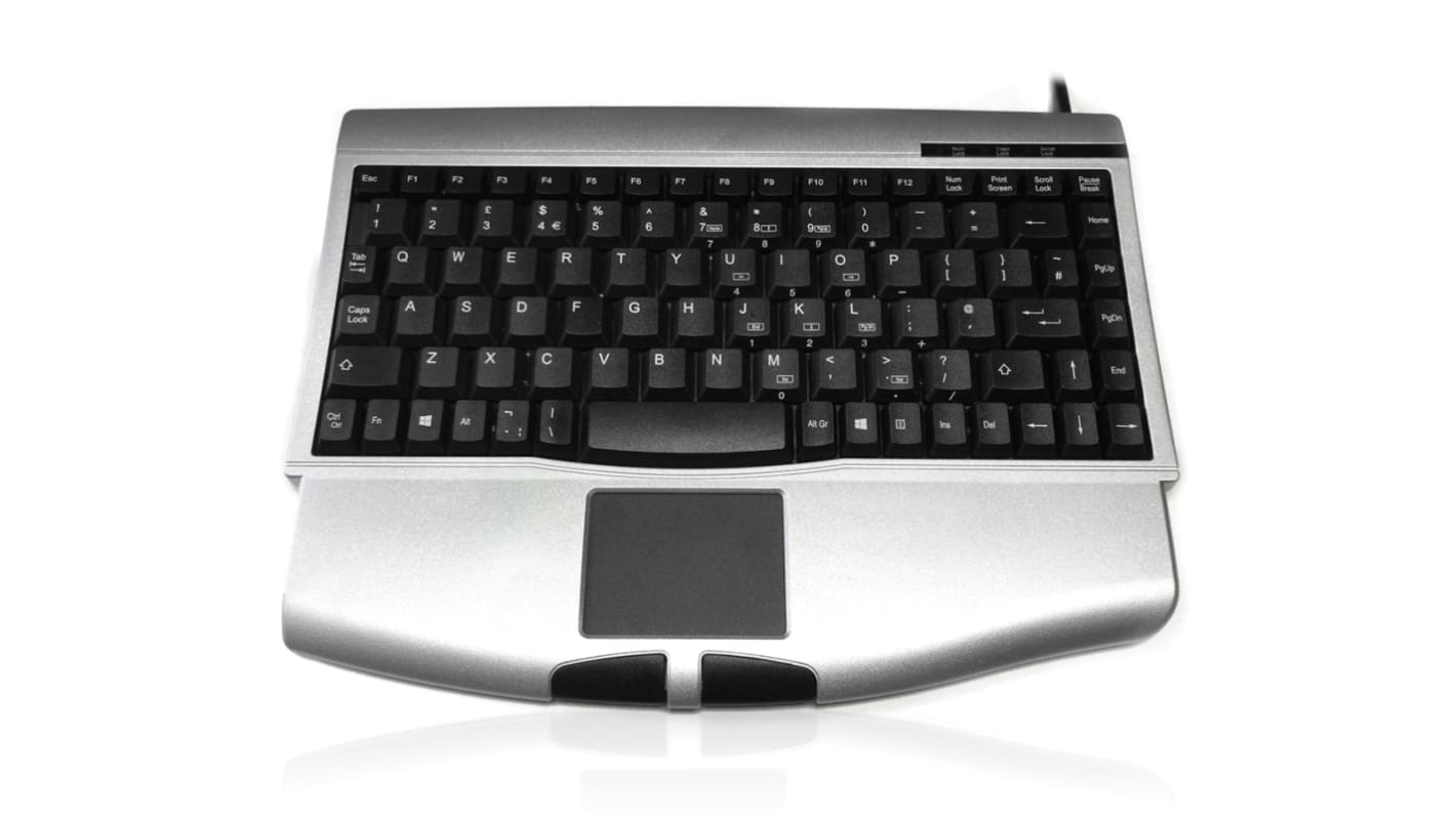 Ceratech KYBAC540-PS2SILV Wired PS/2 Compact Keyboard, QWERTY (French), Silver