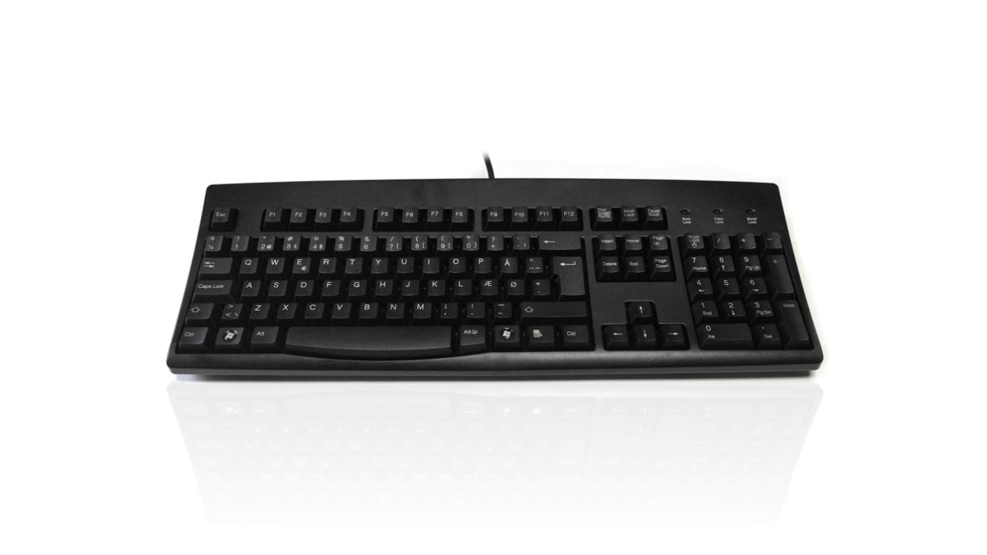 Klawiatura przewodowa, kolor: Czarny, PS/2, USB, QWERTY, Ceratech