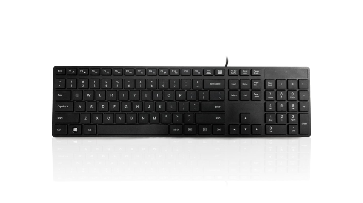 Ceratech KYBAC301-UBLK-US Wired USB Compact Keyboard, QWERTY (US), Black