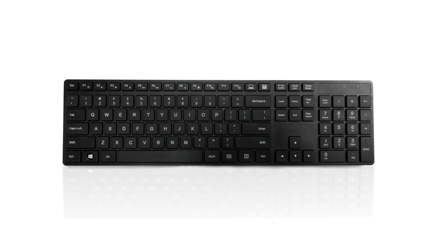 Ceratech KYBAC301-BTBK-US Wireless USB Keyboard, QWERTY (US), Black